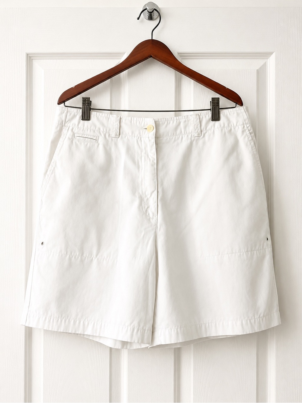 💙 Lauren Ralph Lauren White Cotton Walking Shorts Size 12 Preppy Coastal